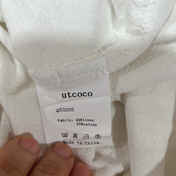 NWT🌸UTCOCO COLLECTION white joggers pants with pockets - Picture 10 of 17